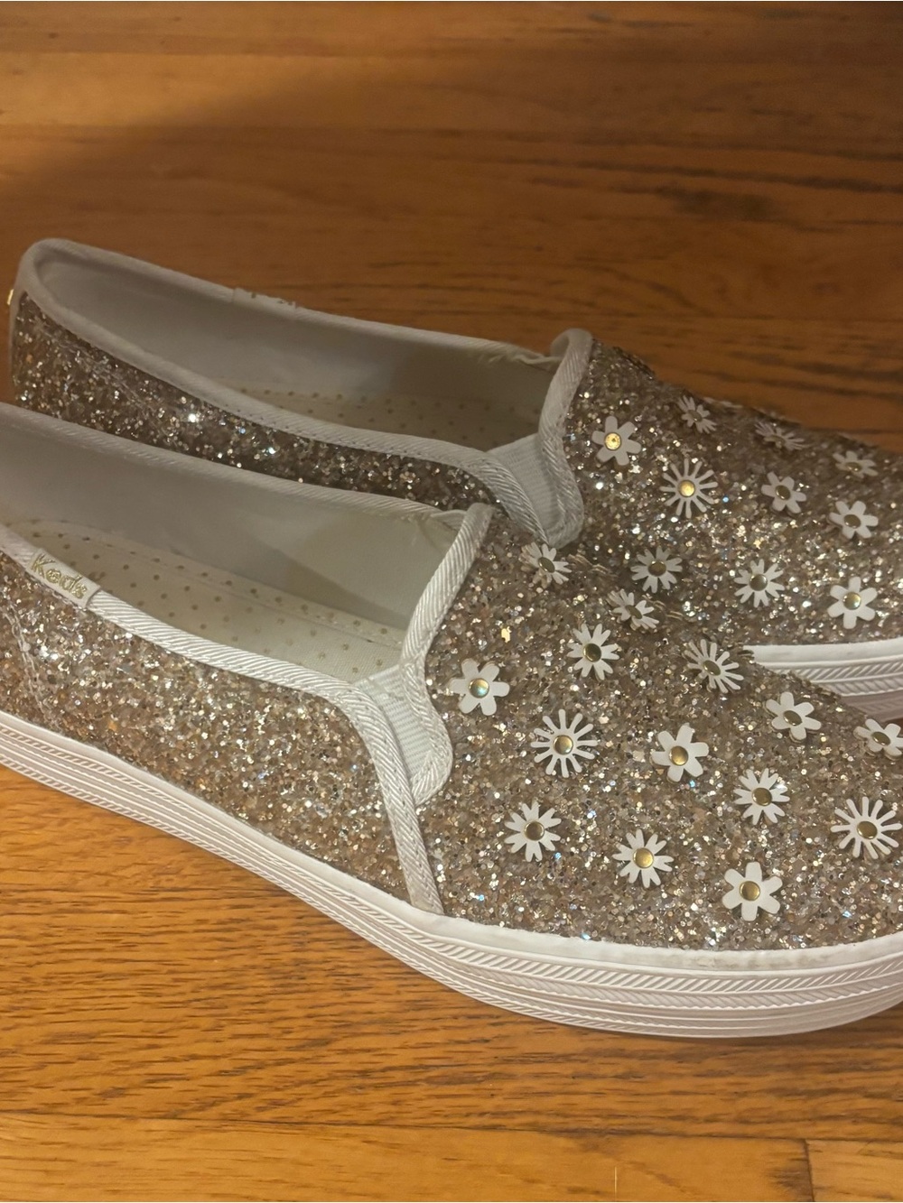 Keds x Kate Spade New York Double Decker Glitter Slip-On Sneakers